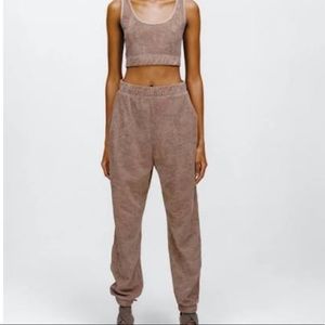 Zara terry cloth crop top & pant set
